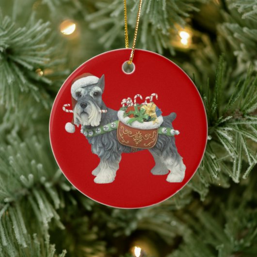 Miniature Schnauzer Dog kerstversiering Keramisch Ornament (Boom)