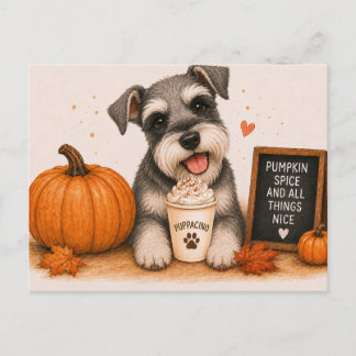 Miniature Schnauzer Gezellige Pompoen Specerij Briefkaart