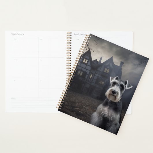Miniature Schnauzer Halloween Épouvantable (Devant avec enveloppe)