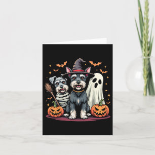 Miniature Schnauzer Halloween Kostuum Mummie Heks Kaart
