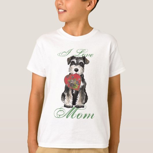 Miniature Schnauzer Heart Ma T-Shirt (Voorkant)