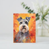 Miniature Schnauzer Herfst Dankzegging Briefkaart (Staand voorkant)