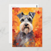 Miniature Schnauzer Herfst Dankzegging Briefkaart (Voorkant / Achterkant)
