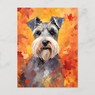 Miniature Schnauzer Herfst Dankzeging Briefkaart