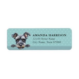 Miniature Schnauzer-hond retouradreslabels Etiket