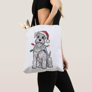 Miniature Schnauzer Kerstmis Xmas Hond Liefhebber Draagtas
