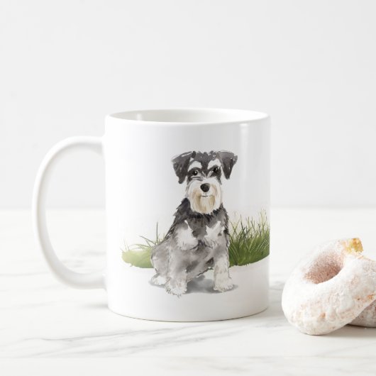 Miniature Schnauzer Koffiemok (Met donut)