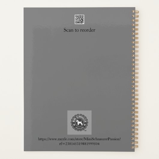 Miniature Schnauzer Line Art Motif 001 Grey (Dos)