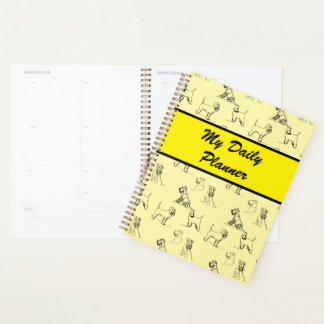 Miniature Schnauzer Line Art Motif 001 Jaune