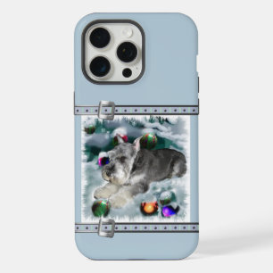 Miniature Schnauzer Mignon Bleu Noël Vacances