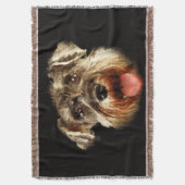 Miniature Schnauzer Portrait Waterverf Deken (Voorkant Verticaal)