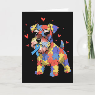 Miniature Schnauzer Puzzel Autisme Bewustzijn Hond Kaart