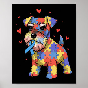 Miniature Schnauzer Puzzel Autisme Bewustzijn Hond Poster