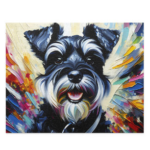 Miniature Schnauzer Puzzle : Zwerg noir et argenté