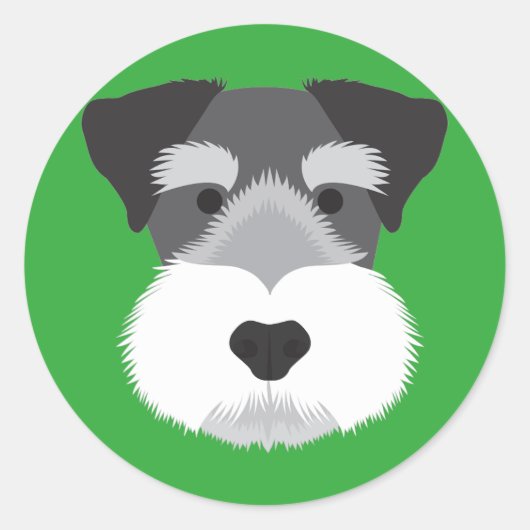 Miniature Schnauzer Ronde Sticker (Voorkant)