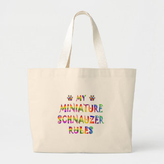 Miniature Schnauzer Rules Fun Grote Tote Bag