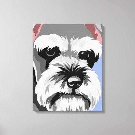 Miniature Schnauzer sur toile (Recto)