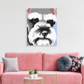 Miniature Schnauzer sur toile (Insitu(Salon))
