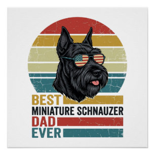 Miniature Schnauzer Vader Vintage Patriottisch T-s Perfect Poster