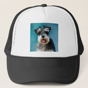 Miniature Schnauzer Waterverf Kunstschilderij Trucker Pet