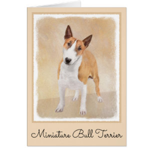 Miniature Taureau Terrier Peinture - Joli Original