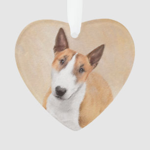 Miniature Taureau Terrier Peinture - Joli Original