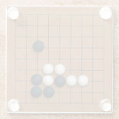 Miniatuur 9x9 Gob Board met stenen (1) Glazen Onderzetter (Achterkant)
