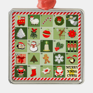 Miniatuur Advent Calendar-cadeaus Metalen Ornament