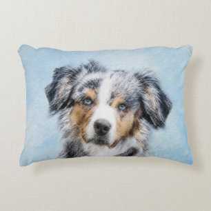 Miniatuur American Shepherd Painting - Dog Art Accent Kussen