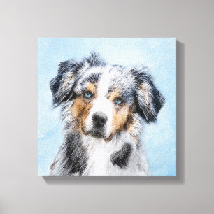 Miniatuur American Shepherd Painting - Dog Art Canvas Afdruk