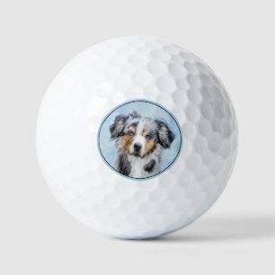 Miniatuur American Shepherd Painting - Dog Art Golfballen