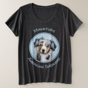 Miniatuur American Shepherd Painting - Dog Art Grote Maat T-shirt