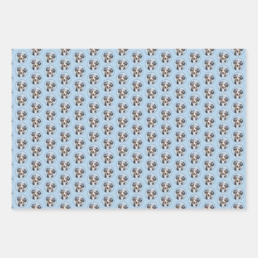 Miniatuur American Shepherd Painting - Dog Art Inpakpapier Vel (Voorkant)