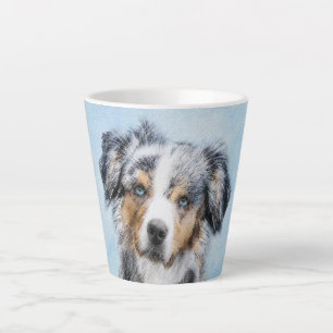 Miniatuur American Shepherd Painting - Dog Art Latte Mok