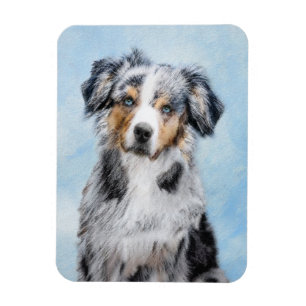 Miniatuur American Shepherd Painting - Dog Art Magneet