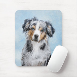 Miniatuur American Shepherd Painting - Dog Art Muismat