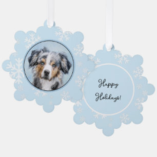 Miniatuur American Shepherd Painting - Dog Art Ornament Kaart