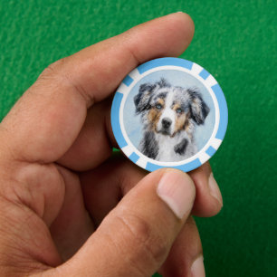 Miniatuur American Shepherd Painting - Dog Art Poker Chips