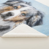 Miniatuur American Shepherd Painting - Dog Art Sherpa Deken (3/4)