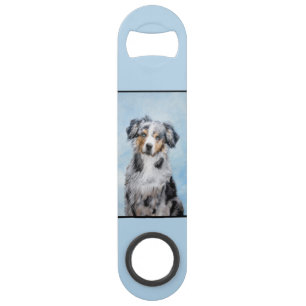 Miniatuur American Shepherd Painting - Dog Art Speed Flessenopener