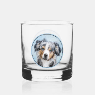 Miniatuur American Shepherd Painting - Dog Art Whisky Glas