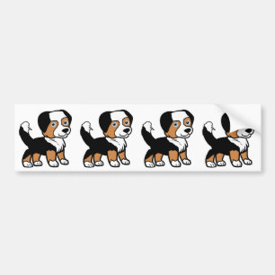 Miniatuur Amerikaanse Herder Black Trip met staart Bumpersticker