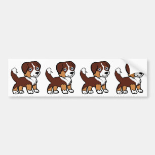 Miniatuur Amerikaanse Herder Red Tri met Tail Bumpersticker