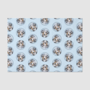 Miniatuur Amerikaanse Herder Schilderij MAS Dog Ar Tissuepapier