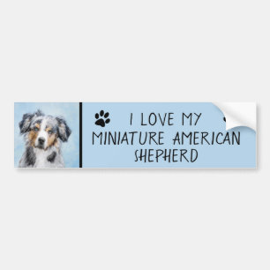 Miniatuur Amerikaanse Herdershond Schilderij - Hon Bumpersticker