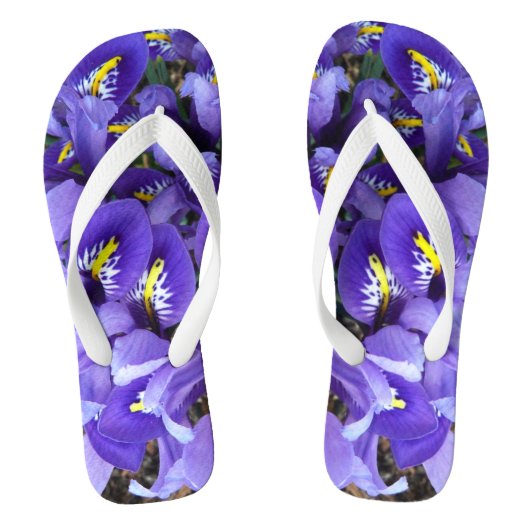 Miniatuur Blue Iriss Spring Floral Teenslippers (Voetbed)