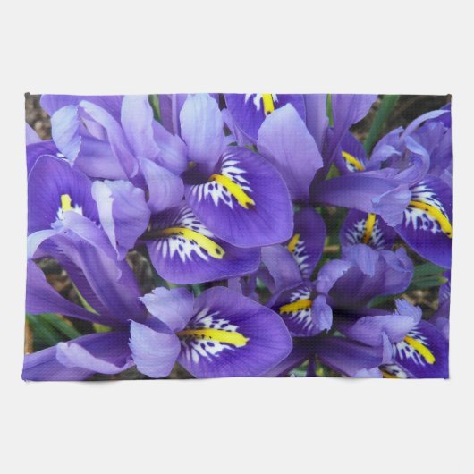 Miniatuur Blue Iriss Spring Floral Theedoek (Horizontaal)