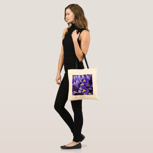 Miniatuur Blue Iriss Spring Floral Tote Bag (Voorkant (model))