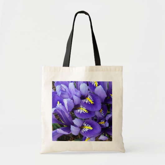 Miniatuur Blue Iriss Spring Floral Tote Bag (Voorkant)