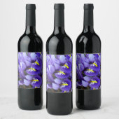 Miniatuur Blue Iriss Spring Floral Wijn Etiket (Flessen)